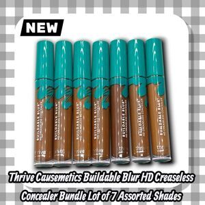 New Thrive Causemetics Buildable Blur HD Creaseless Concealer Bundle Lot of 7 As